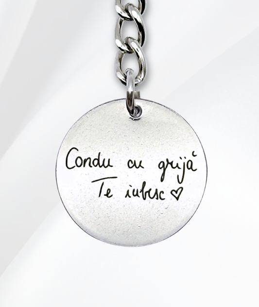 Breloc Cu Ochi - Personalizat Gravat Din Oțel