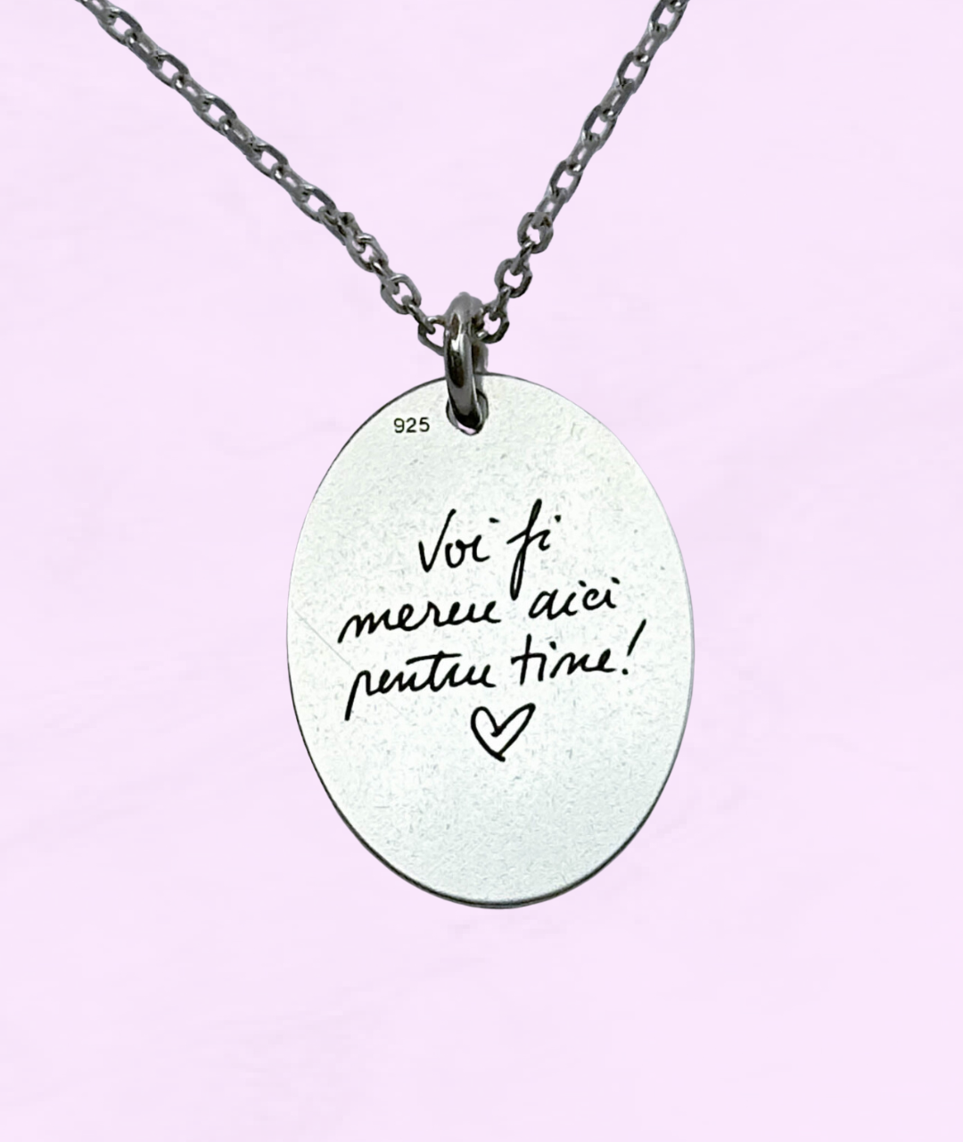 Lănțișor Argint Personalizat Oval - Amprenta Persoanei Iubite