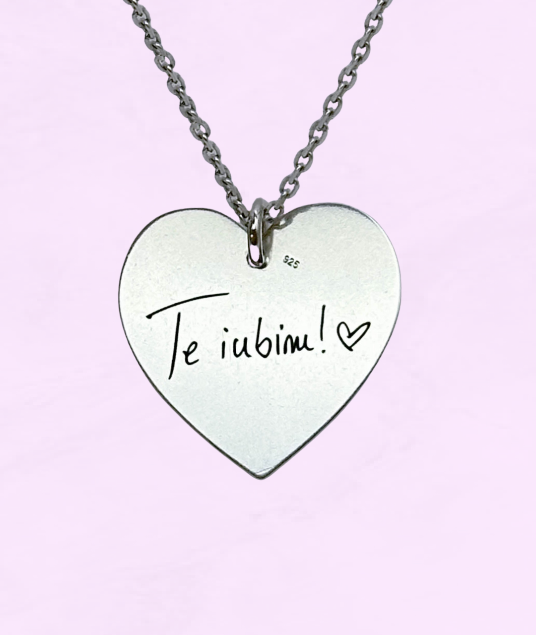Lănțișor Argint Personalizat Inimă - Amprenta Persoanei Iubite