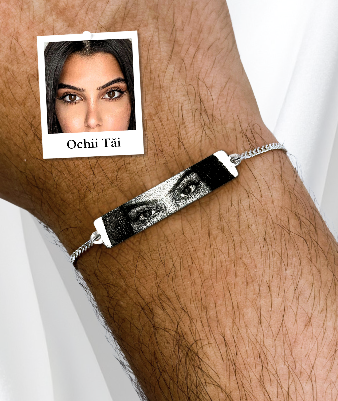 Brățară Cu Ochi™ - Personalizată Realist - Fotogravată Din Argint