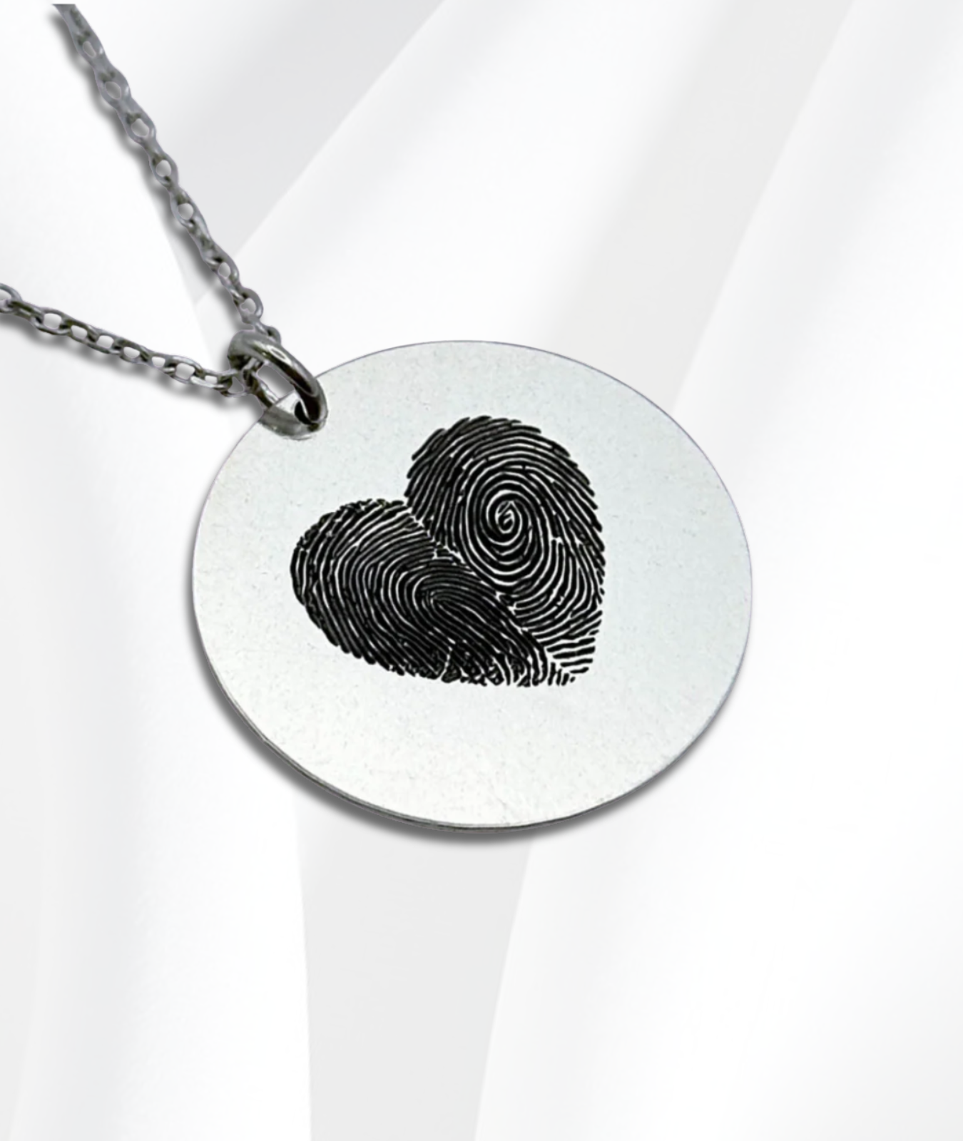 Lănțișor Argint Personalizat Cerc - Amprentele Voastre