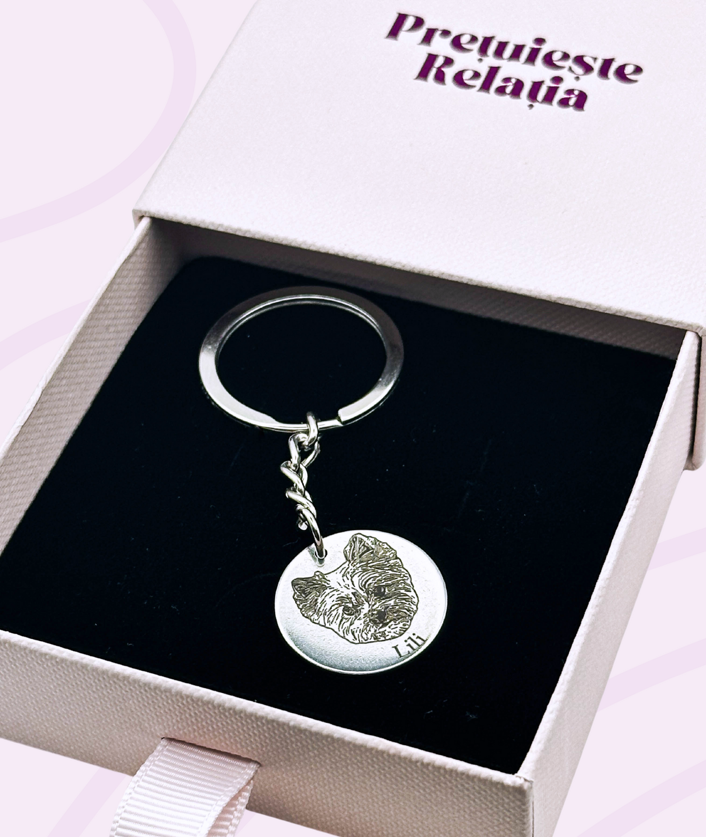 Breloc Oțel Personalizat - Fața Animăluțului Tău