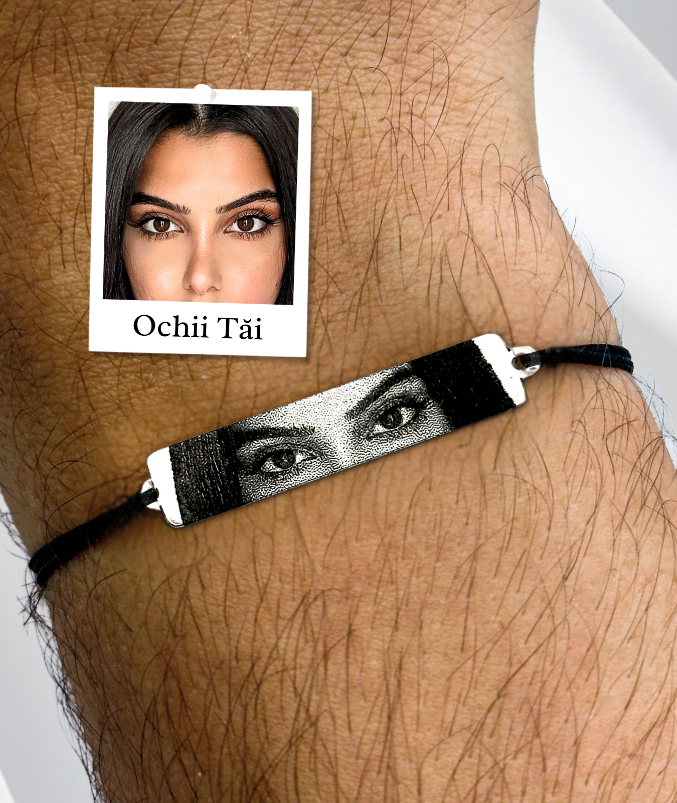 Brățară Cu Ochi™ - Personalizată Realist - Fotogravată Din Argint