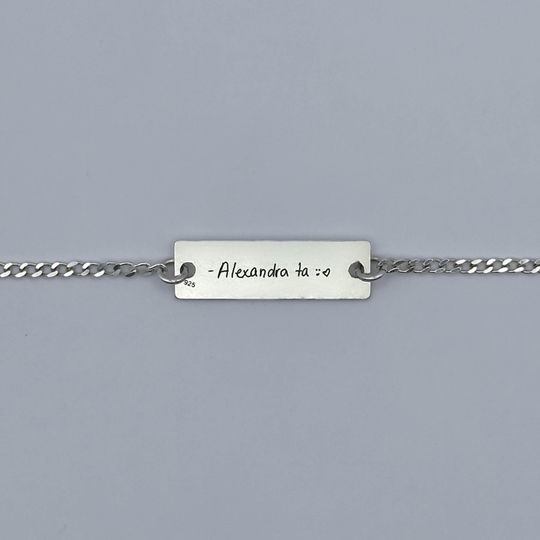 Brățară argint personalizată gravată cu scrisul tău de mână