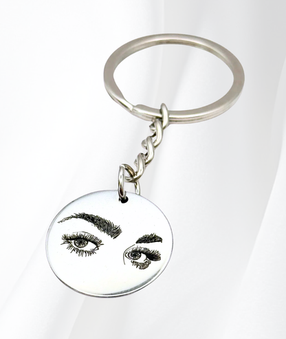 Breloc Cu Ochi - Personalizat Gravat Din Oțel