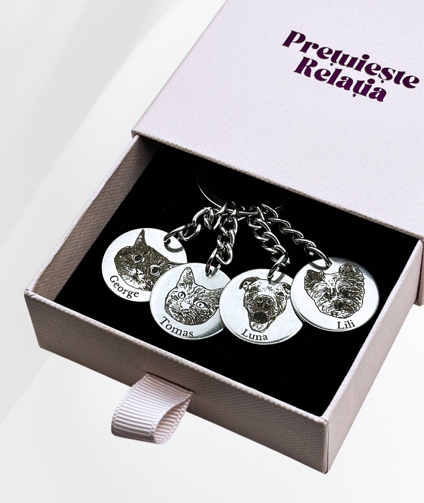 Breloc Oțel Personalizat - Fața Animăluțului Tău