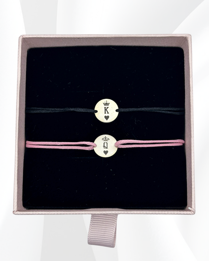 Set Cuplu - 2x Brățari Argint - Personalizată Gravate