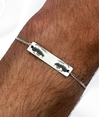 Set Cuplu - 2x Brățară Cu Ochi™ - Personalizată Fotogravată Din Argint