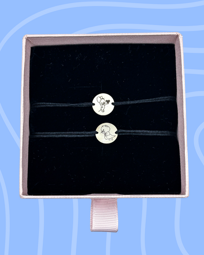 Set Cuplu - 2x Brățari Argint - Personalizată Gravate