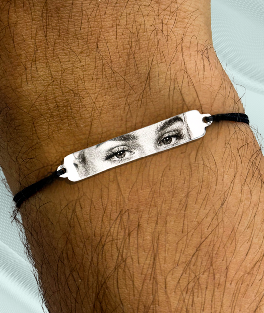 Brățară Cu Ochi™ - Personalizată FOTO - Gravată Din Argint