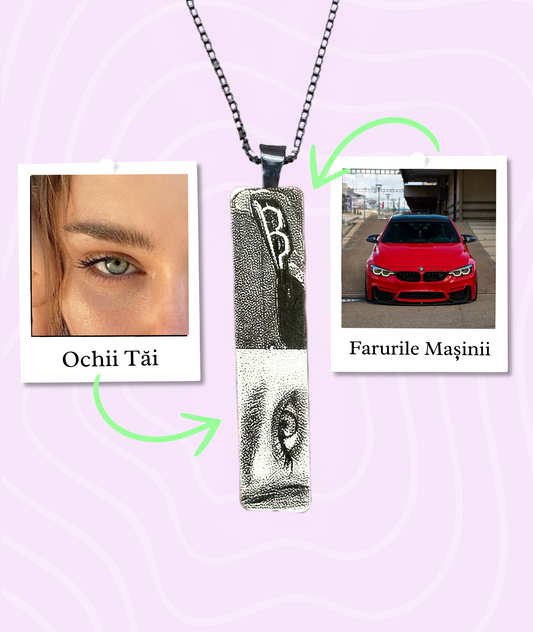 Lănțișor Argint Personalizat - Ochii Mașinii & Ai Tăi™