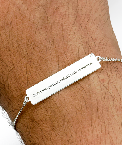 Brățară cu Ochii Mașinii & Ai Tăi™ - Personalizată Fotogravată Din Argint