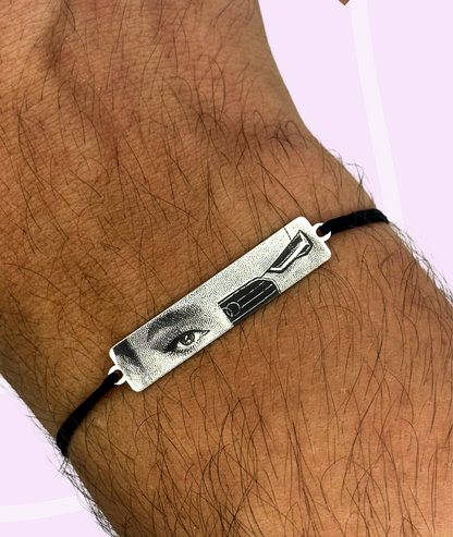 Brățară cu Ochii Mașinii & Ai Tăi™ - Personalizată Fotogravată Din Argint