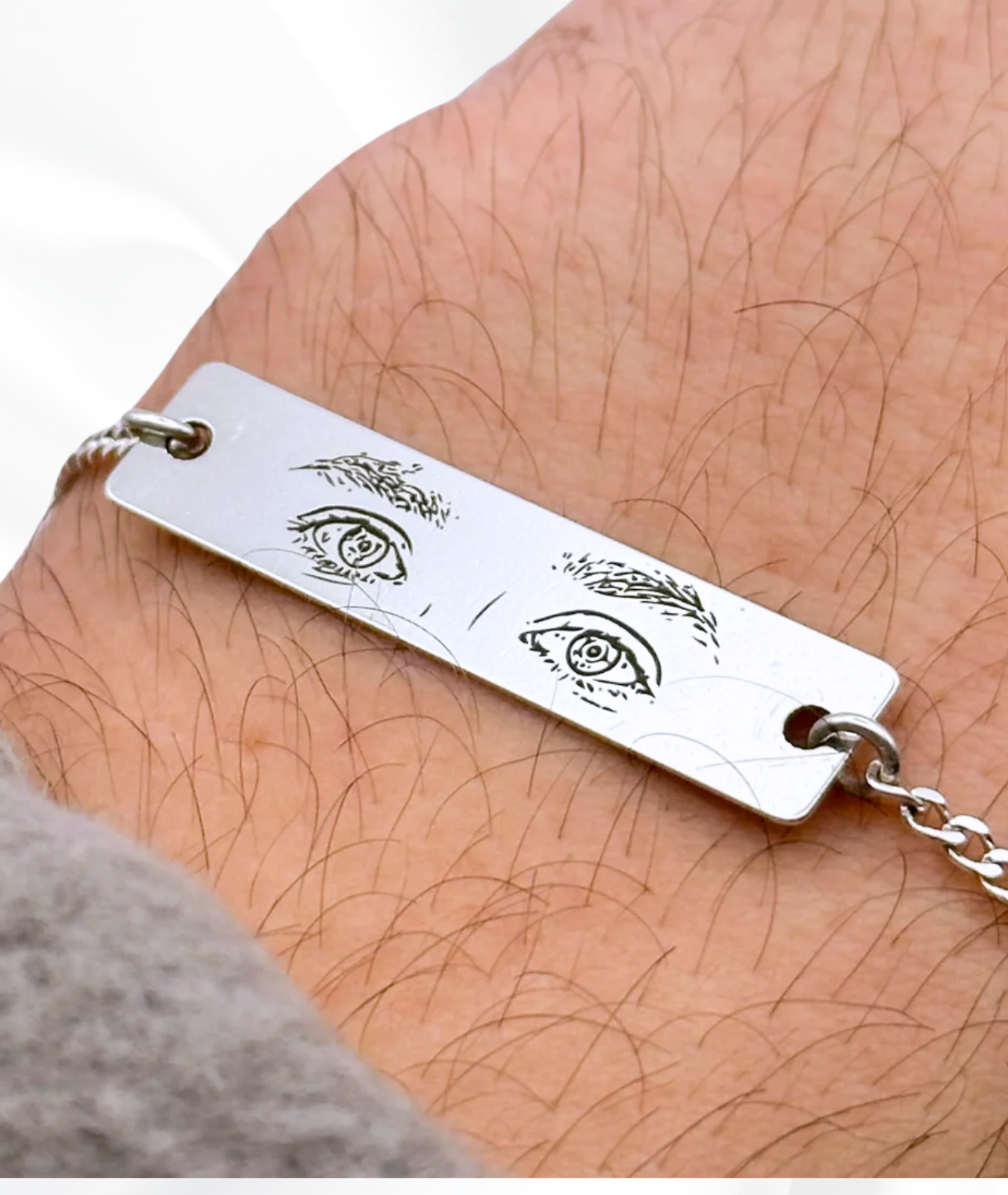 Brățară Cu Ochi™ - Personalizată Gravată Din Argint