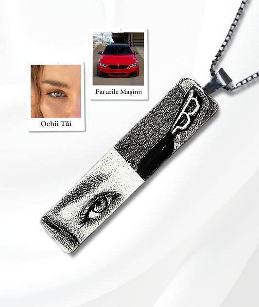 Lănțișor Argint Personalizat - Ochii Mașinii & Ai Tăi™