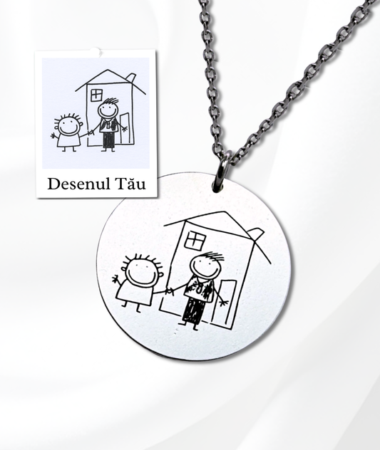 Lănțișor Argint Personalizat - Desenul Copilului