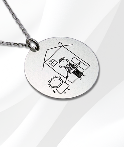 Lănțișor Argint Personalizat - Desenul Copilului