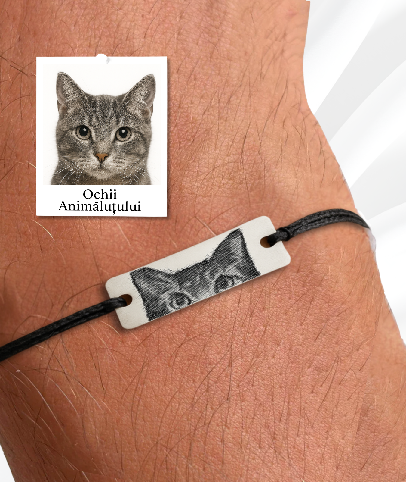 Brățară Cu Ochii Animaluțului™ - Personalizată Fotogravată Din Argint