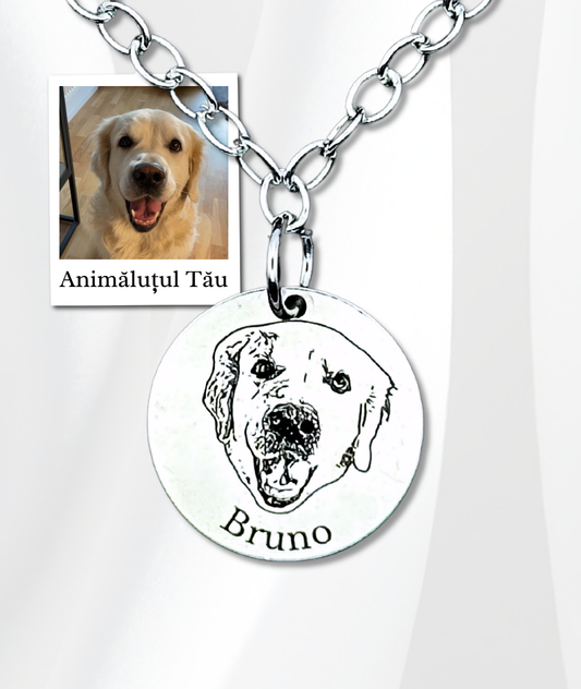 Lănțișor Argint Personalizat - Fața Animăluțului Tău