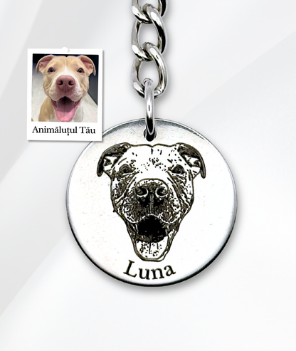 Breloc Oțel Personalizat - Fața Animăluțului Tău
