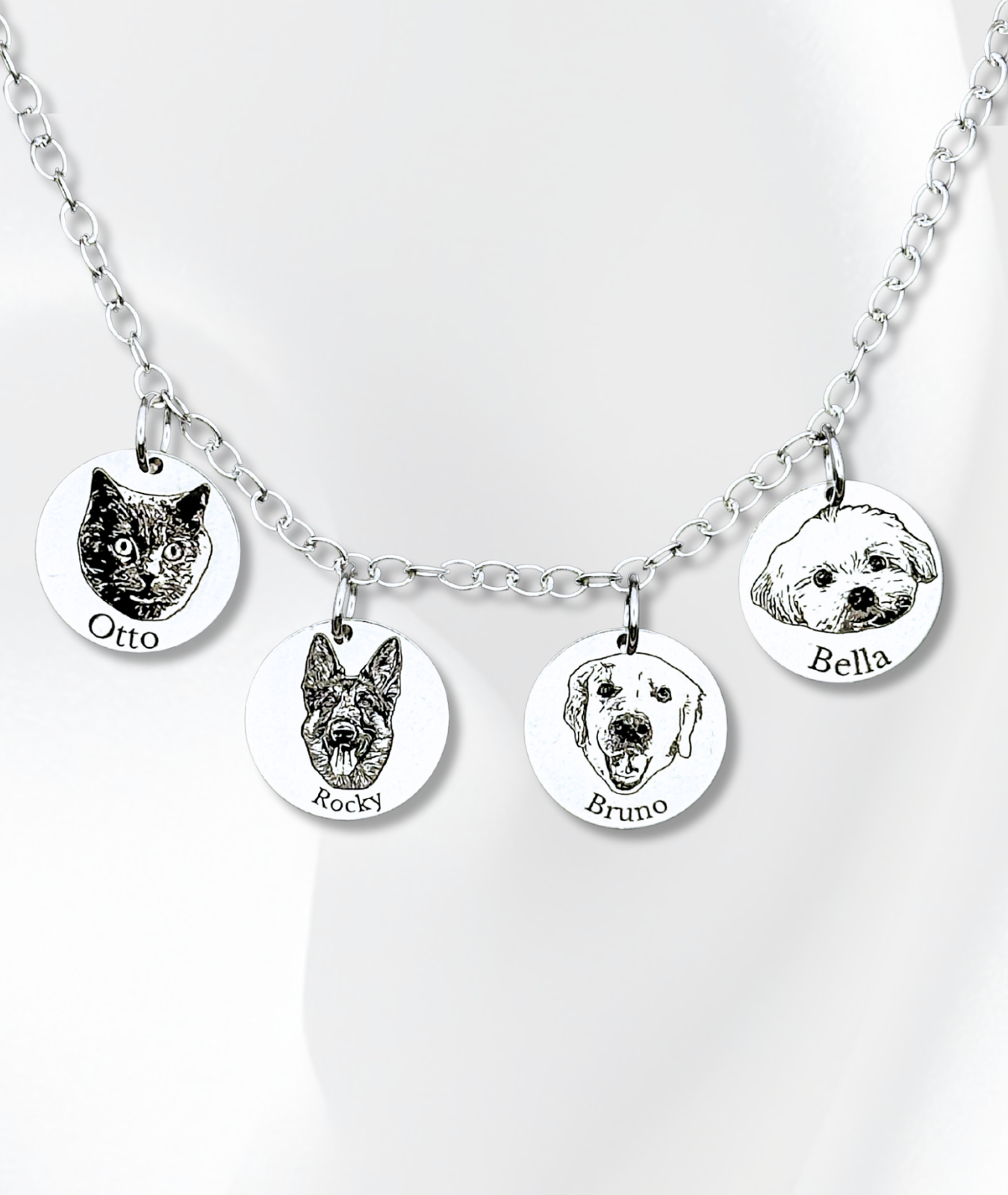 Lănțișor Argint Personalizat - Fața Animăluțului Tău