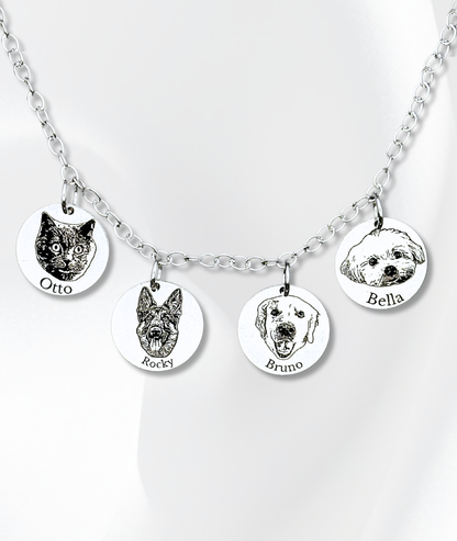 Lănțișor Argint Personalizat - Fața Animăluțului Tău