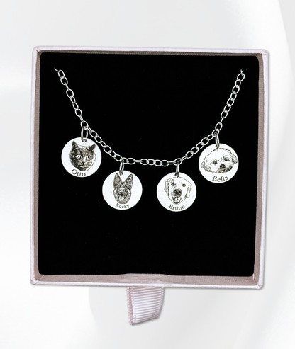 Lănțișor Argint Personalizat - Fața Animăluțului Tău