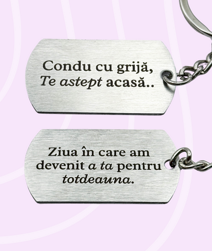 Breloc cu Poza Voastră™ - Personalizat și Fotogravat în Oțel