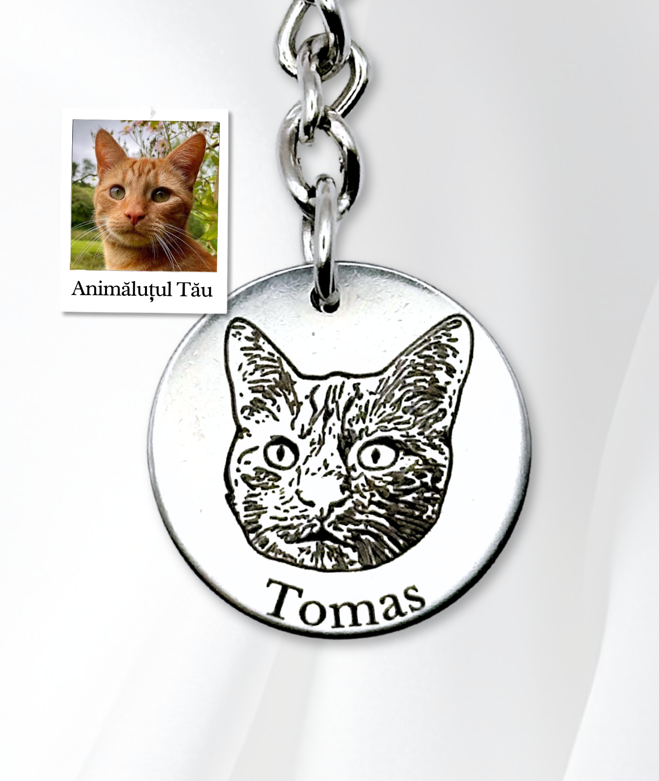 Breloc Oțel Personalizat - Fața Animăluțului Tău