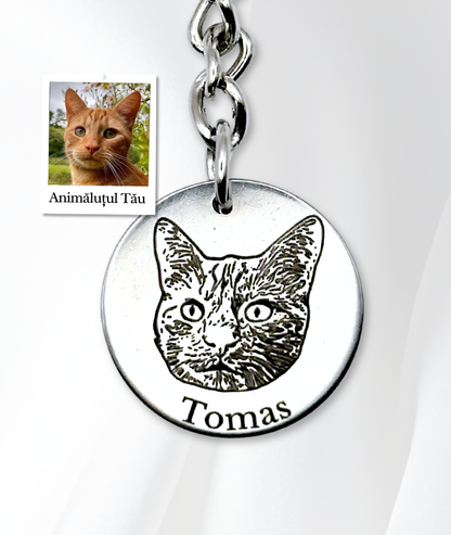 Breloc Oțel Personalizat - Fața Animăluțului Tău