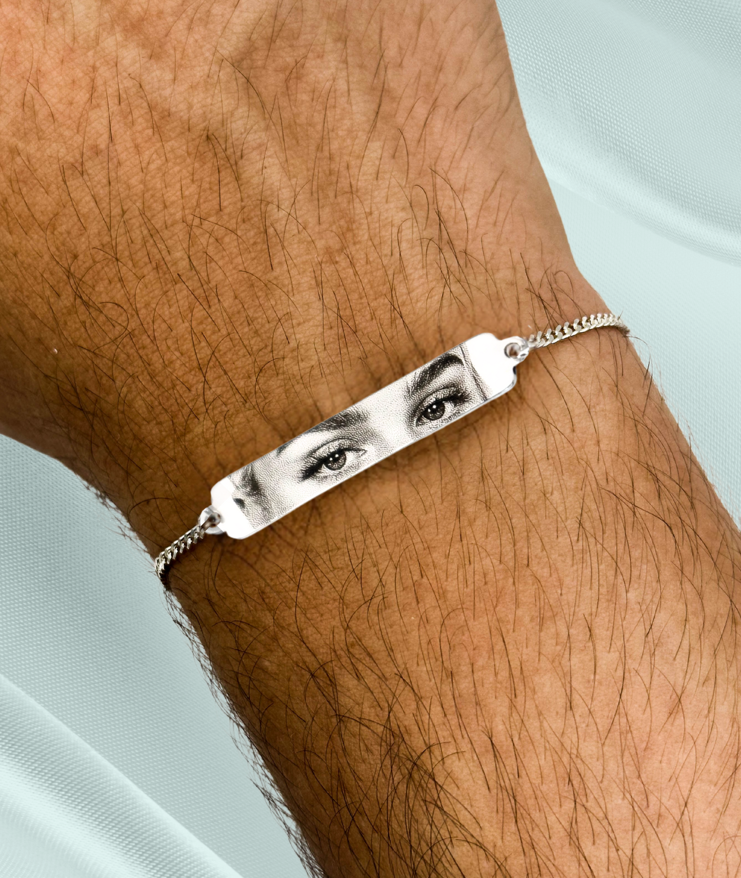 Brățară Cu Ochi™ - Personalizată FOTO - Gravată Din Argint