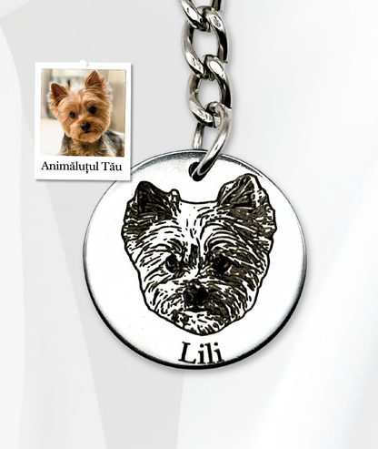 Breloc Oțel Personalizat - Fața Animăluțului Tău