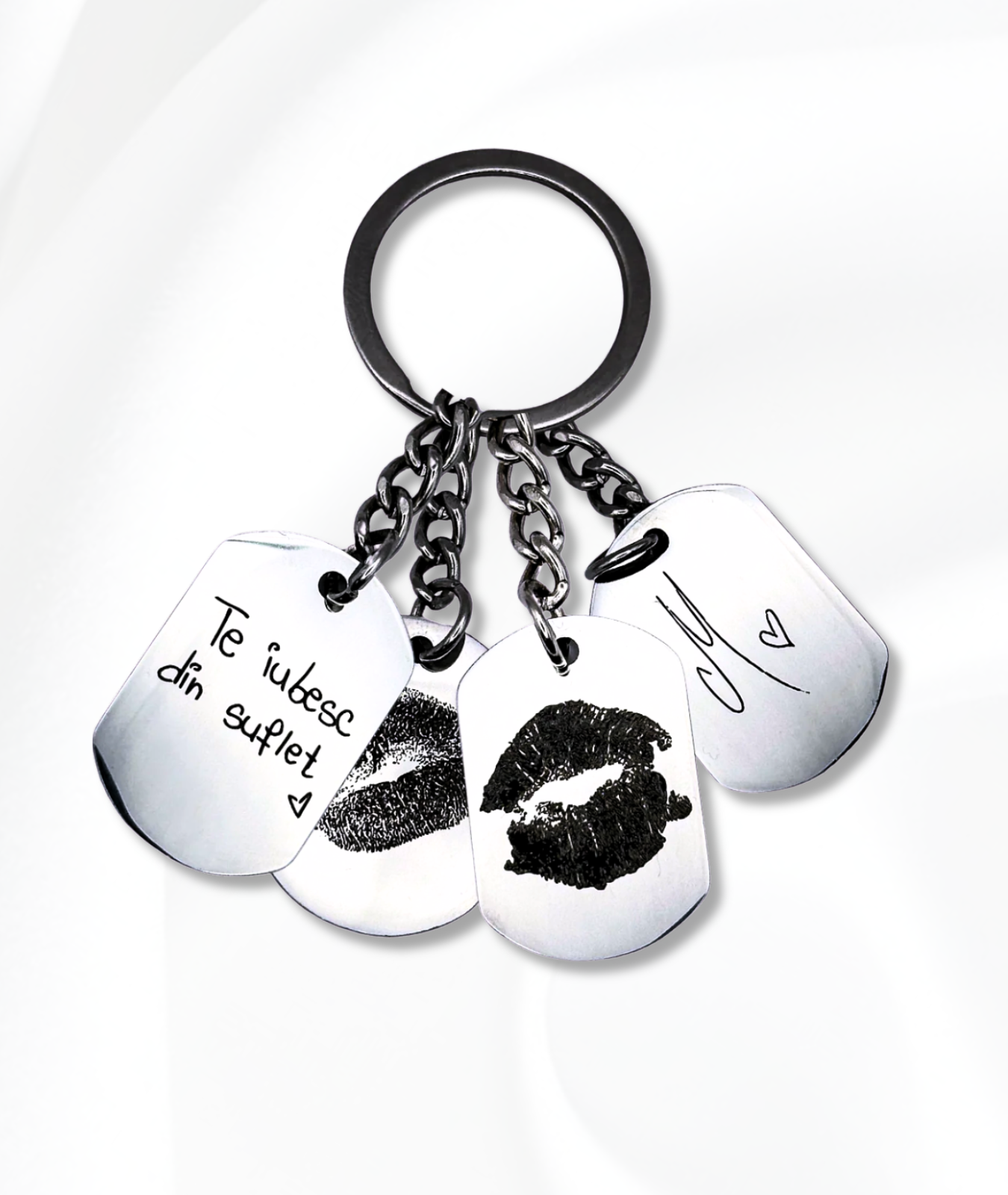 Breloc Cu Buze Mic - Personalizat Gravat Din Oțel