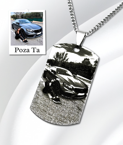 Breloc cu Poza Voastră™ - Personalizat și Fotogravat în Oțel