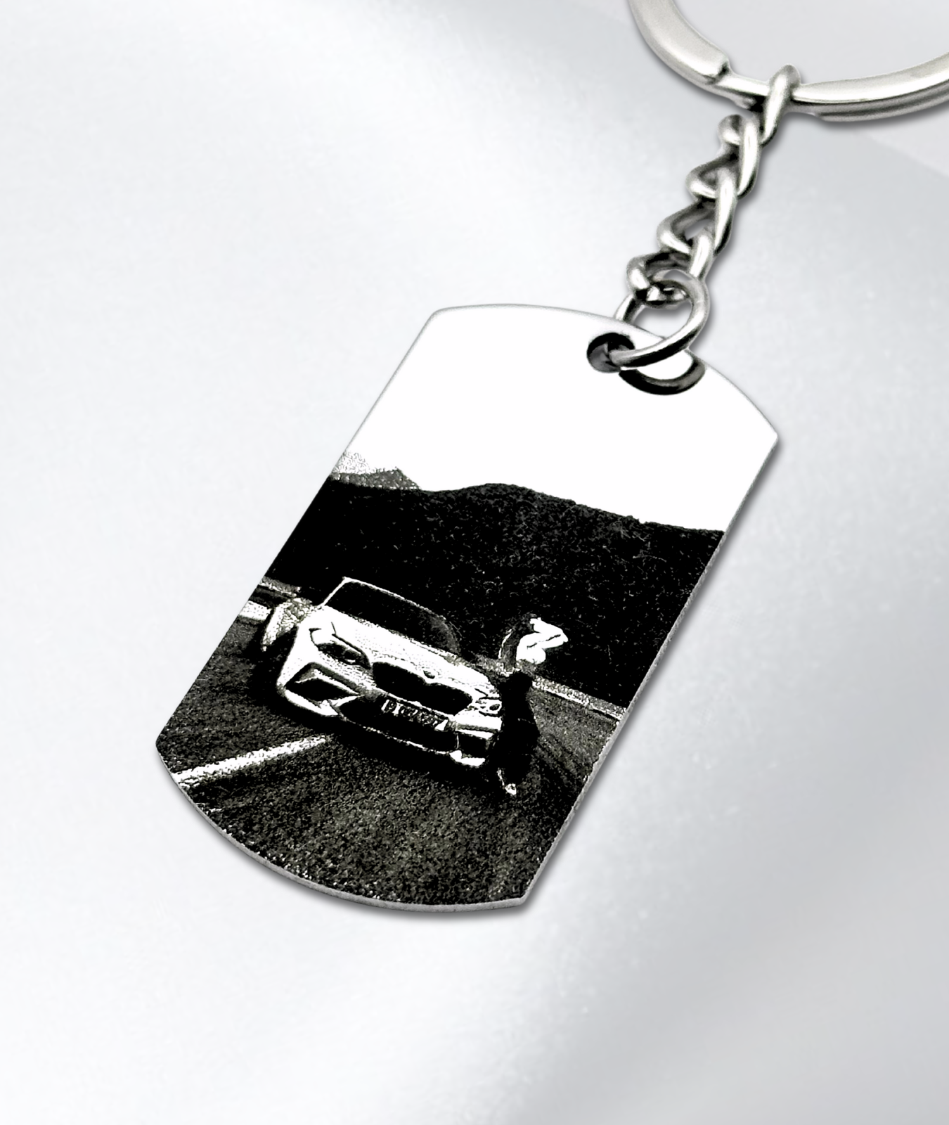 Breloc cu Poza Voastră™ - Personalizat și Fotogravat în Oțel