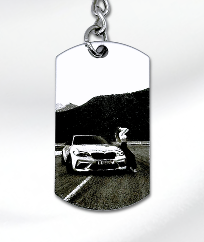 Breloc cu Poza Voastră™ - Personalizat și Fotogravat în Oțel