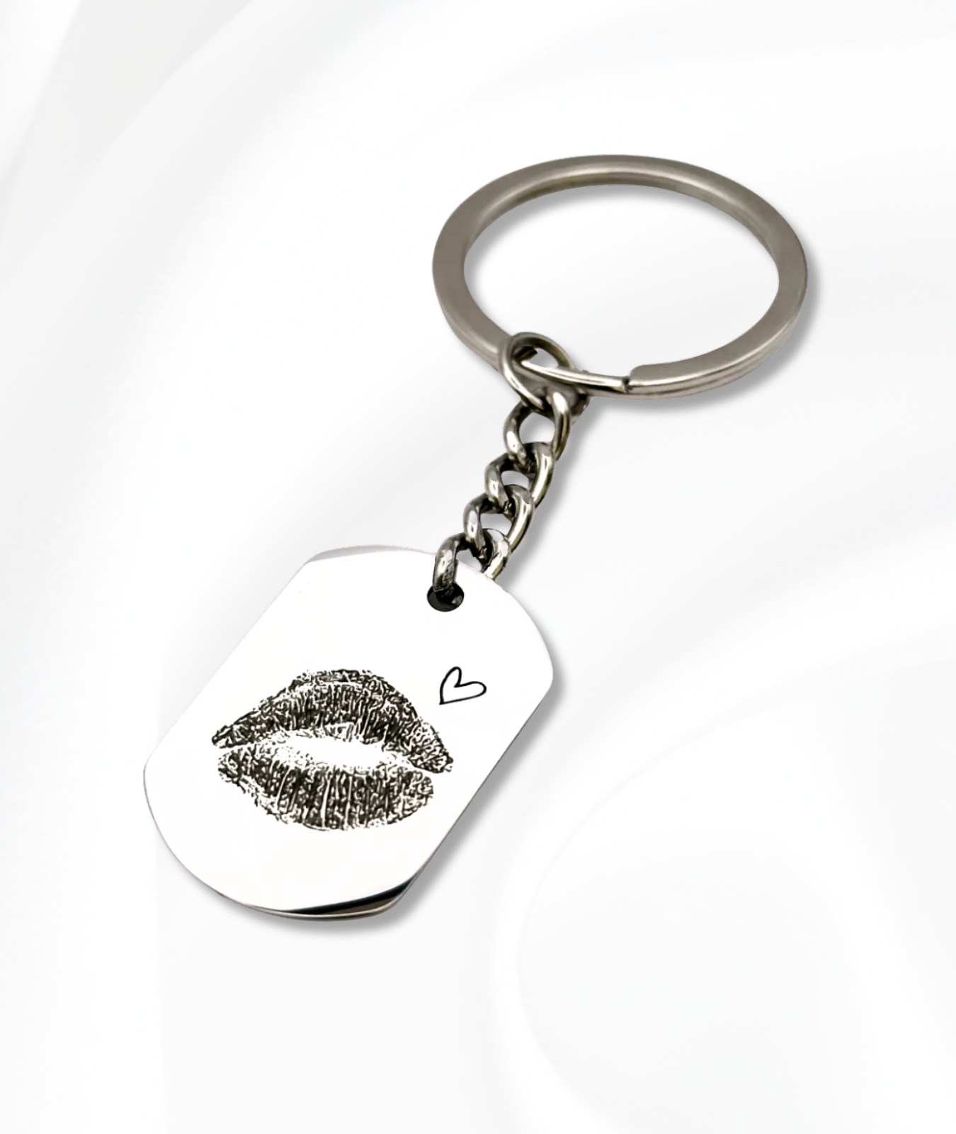 Breloc Cu Buze Mic - Personalizat Gravat Din Oțel