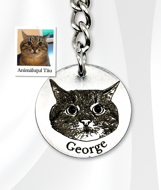 Breloc Oțel Personalizat - Fața Animăluțului Tău