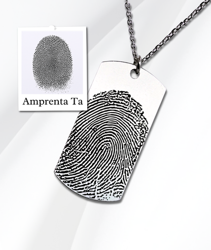 Lănțișor Argint Personalizat Army - Amprenta Persoanei Iubite