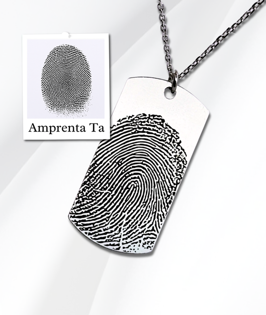 Lănțișor Argint Personalizat Army - Amprenta Persoanei Iubite