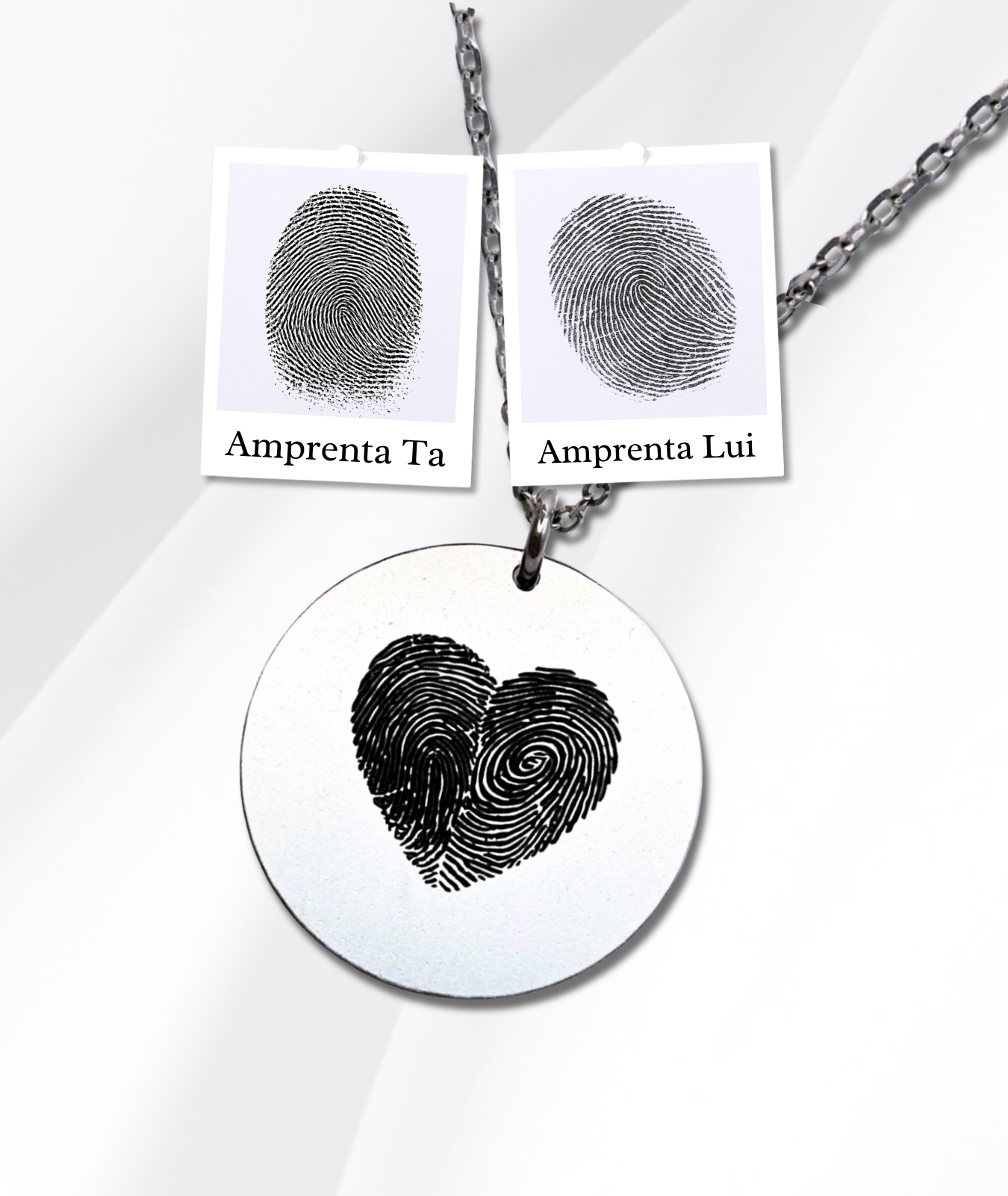 Lănțișor Argint Personalizat Cerc - Amprentele Voastre