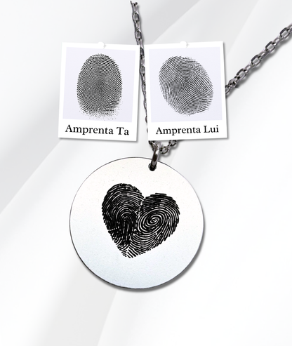 Lănțișor Argint Personalizat Cerc - Amprentele Voastre