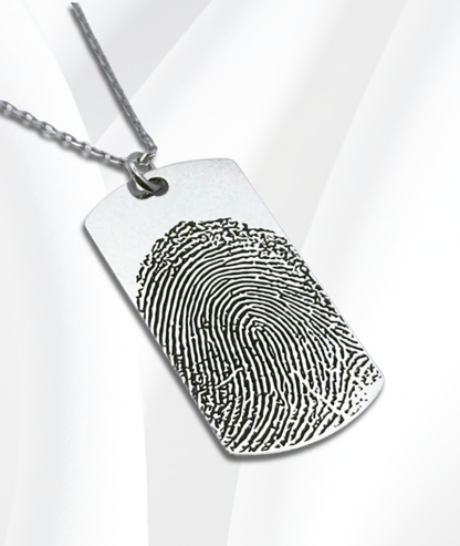 Lănțișor Argint Personalizat Army - Amprenta Persoanei Iubite