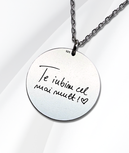 Lănțișor Argint Personalizat Cerc - Amprentele Voastre