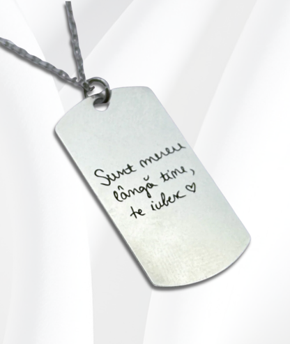 Lănțișor Argint Personalizat Army - Amprenta Persoanei Iubite