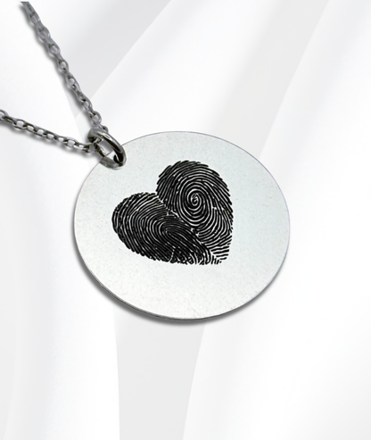 Lănțișor Argint Personalizat Cerc - Amprentele Voastre