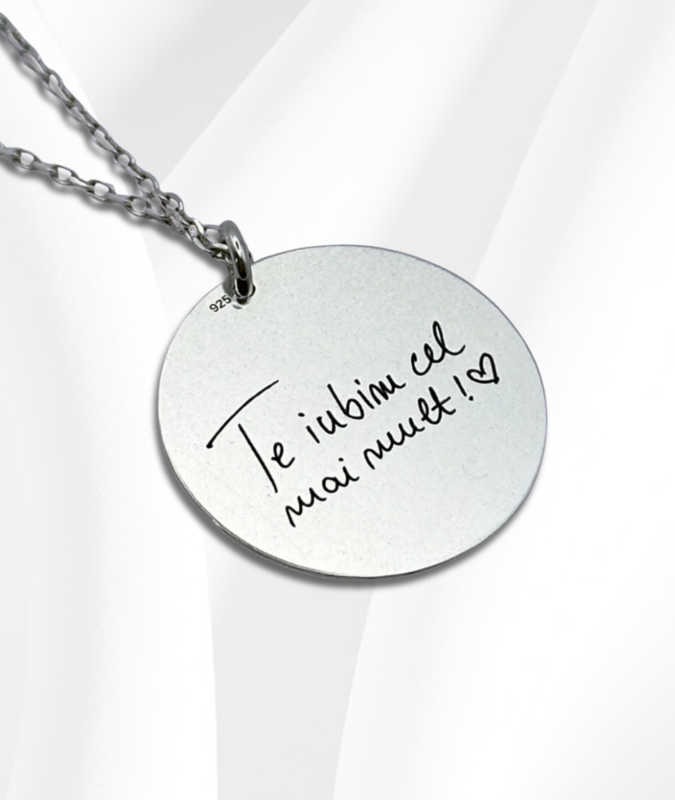 Lănțișor Argint Personalizat Cerc - Amprentele Voastre
