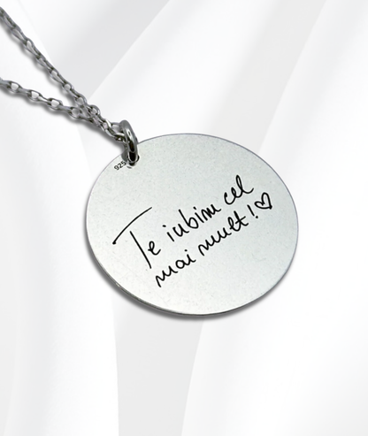 Lănțișor Argint Personalizat Cerc - Amprentele Voastre