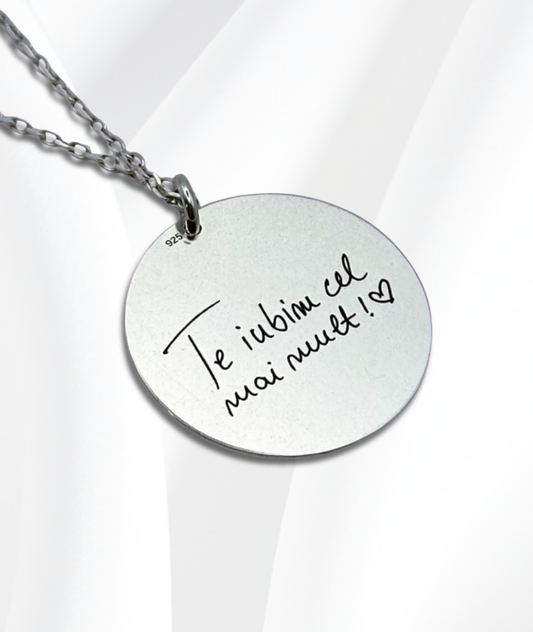 Lănțișor Argint Personalizat Cerc - Amprentele Voastre