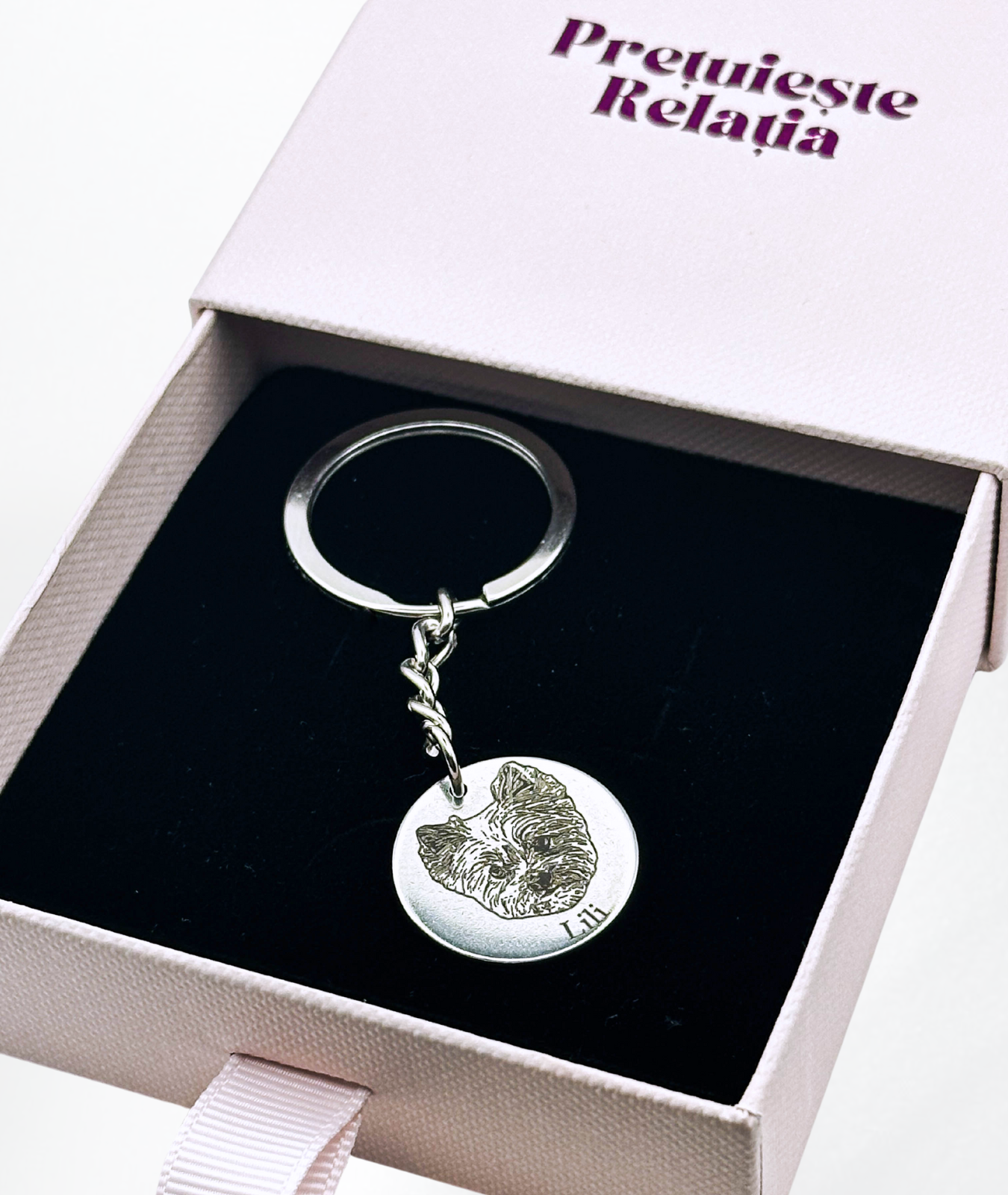 Breloc Oțel Personalizat - Fața Animăluțului Tău